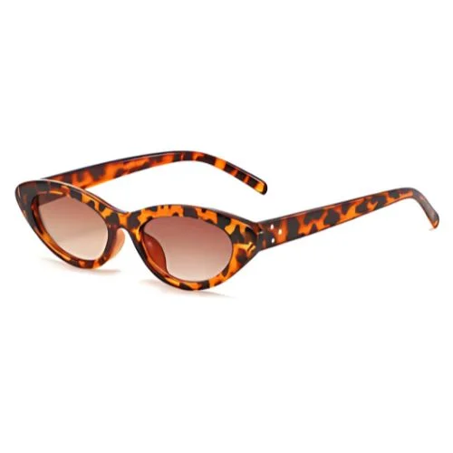 Best Quality Oval Cat Eye Animal Print Brown Sunglasses For Women